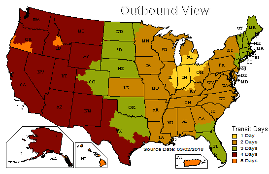 Midwest Shipping Map